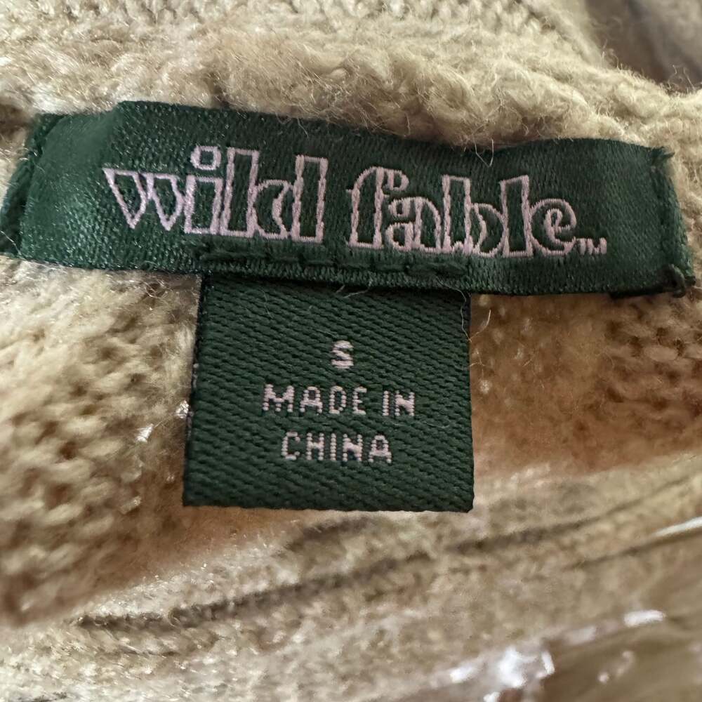 Wild Fable Sweater Skirt Womens Small Beige-Tan Mid-Rise Rib-Knit Column Maxi - Picture 4 of 5